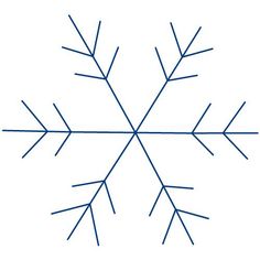 a snowflake is shown in blue on a white background