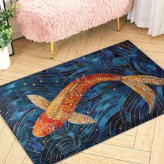 a rug that has a fish on it