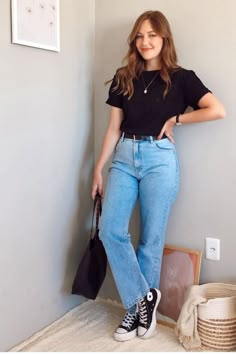 #fashionoutfits#fashiontrends Look Grunge, Casual College Outfits, Neue Outfits, Jeans Outfits, Looks Chic, Basic Outfits, Business Casual Outfits