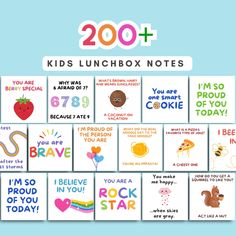 an image of children's lunchbox notes