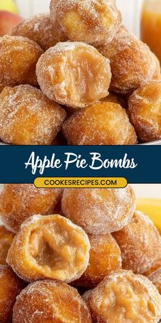 Apple Pie Cloud Dough, Apple Pie Treats, Apple Pie Deserts, Popeyes Apple Pie Recipe, Sweet Deserts Ideas, Deep Fried Sweets, Apple Pie Balls, Deep Fried Desserts Easy, Thanksgiving Inspired Desserts