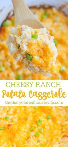 cheesy ranch potato casserole with peas is an easy and delicious side dish