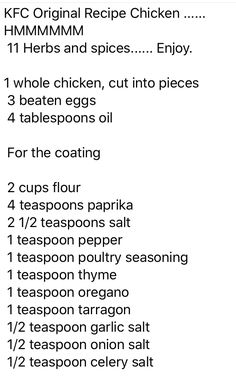 the recipe list is shown with instructions to make it easier for you to use them