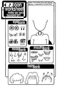 a black and white poster with different types of money signs on it, including an eye bank