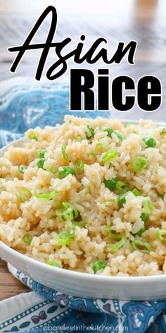 Asian Rice is the side dish all of your stir fries need! Rice Side Dish Recipes For Salmon, Asian White Rice, Simple Asian Rice, Rice Recipe Ideas, Sides Dinner, White Rice Recipe, Jasmine Rice Recipes, Asian Steak Bites