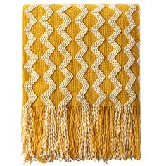 PRICES MAY VARY. PACKAGE INCLUDE: 1 x Blanket (60x80 inches with 4 inches tassel) PRODUCT FEATURES: Our comfortable blankets are made of acrylic fabric, which has greater flexibility and strength than wool. This light acrylic blanket is ultra-soft, fluffy and strong resistance to sunlight. This knitted blanket with special tassel design on both sides adds to the beauty of the product. PRODUCT FUNCTION: The durable blanket is designed to be used all year round. It can keep warm well when used in Mustard Home Decor, Yellow Background Aesthetic, Duvet Comforter Sets, African Inspired Home, Yellow Aesthetic Wallpaper, Blanket With Tassels, Knitted Throw Blanket, Cable Knit Blankets, Tassel Blankets