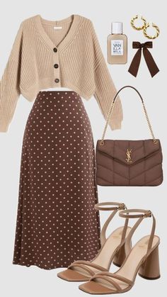 Dark Womens Fashion, Modest Fall Outfits 2024, Outfit Inspirations Girly, Cute Garden Outfits, Cute Fall Modest Outfits, Formal Outfits For Women Skirt, Church Outfit Autumn, Cute Modest Outfits Aesthetic, Sweater And Skirt Outfit Winter