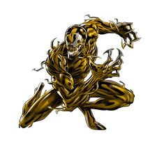 an image of a gold spider man with claws on his face and hands in the air