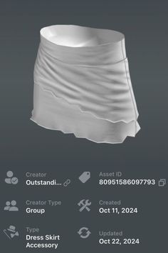 a white skirt with ruffles is shown on the app store's website