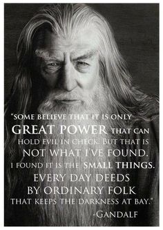 an image of gandale from the lord of the rings with a quote on it