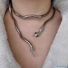 OrcaJump - Exquisite Alloy Snake Necklace with Stunning Silver and Golden Finish Snake Necklace Silver, Eras Tour Outfit, Snake Necklace, Ball Necklace, Collar Necklace, Necklace Silver, Eras Tour, Silver Necklaces, Silver Fashion