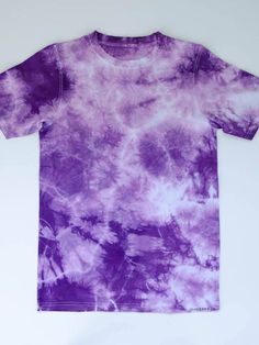 a purple and white tie - dyed t - shirt on a white background with the word,