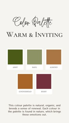 the color palette for warm and inviting