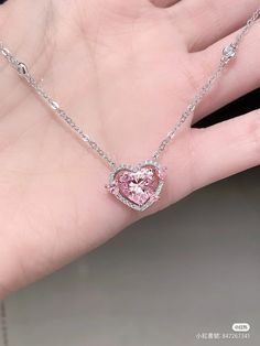 Pink Heart Necklace, Sterling Silver Heart Pendant, Sterling Necklaces, Silver Heart Pendant, Necklace Craft, Foto Ideas Instagram