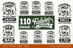 fishing badges and emblems bundle