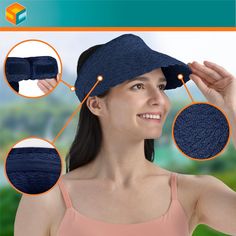 Elevate your sunny day essentials with the Sun Cube Women's Sun Visor Hat, a stylish and functional accessory designed for optimal sun protection. This chic navy straw hat features a wide brim that offers comprehensive UV/UPF/SPF 50+ protection, shielding your face and neck from harmful rays. 

- Material: High-quality straw
- Color: Navy
- Size: One size fits most adults (22-22.8 inches head circumference)
- Features: Wide brim (4.5 inch), adjustable ponytail hole, foldable and packable design Blue Sun Hat For Vacation, Lightweight Beach Visor Hat, Summer Visor With Upf 50+ And Curved Brim, Lightweight Sun Hat Visor For Beach, Lightweight Visor Sun Hat For The Beach, Lightweight Visor Sun Hat For Vacation, Blue Adjustable Sun Hat With Uv Protection, Uv Protection Sun Hat For Warm Weather Sunbathing, Uv Protection Sun Hat For Sunbathing In Warm Weather