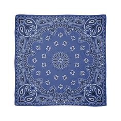 Microfiber polyester silky scarf with a slightly transparent effect. Vivid one side print, visible on the reverse. Blue Classic Paisley Bandana Pattern, Blue Bandana Design Urban Street Style Swag Hats, Cholo Art, Bandana Pattern, Blue Bandana, Bandana Style, Paisley Bandana, Paisley Art, Bandana Design, Pattern Scarf