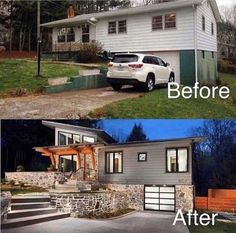 before and after photos of a house