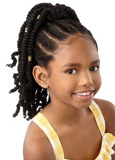 Outre Lil Looks Drawstring Pony - Gold Cuffed Bomb Twist 12 - Elevate Styles Needle Cornrows For Kids, Black Children Hairstyles, Twist Pony, Drawstring Ponytail, Classic Hairstyles, Best Wigs, Twist Out, Back To School Hairstyles, Natural Colours