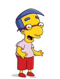 the simpsons character is wearing glasses and a baseball cap