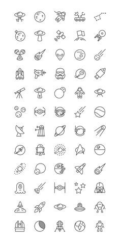 the icons are drawn in black and white