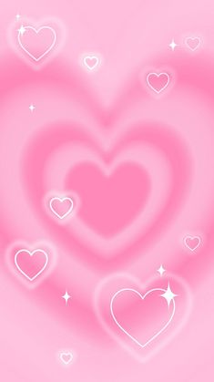 pink heart wallpaper with white hearts and stars