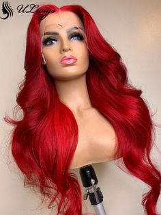 Straight Lace Front Wig, Remy Hair Wigs, Red Wigs, Straight Lace Front Wigs, Lace Hair, Red Hair Color, Brazilian Human Hair, Hair Weave, Light Hair