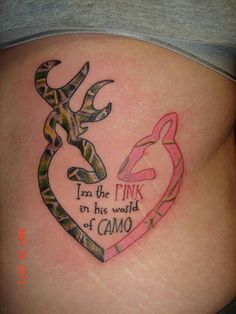 a woman's stomach with a tattoo on it that says, i am the pink or her world of camo