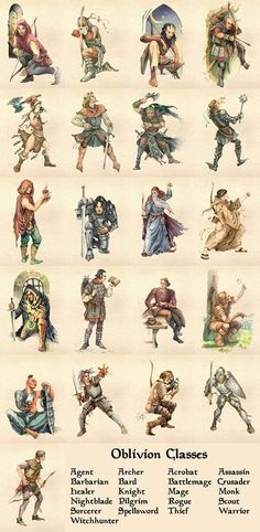 an old - fashioned poster shows different types of characters