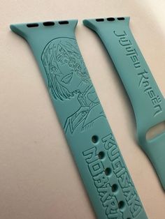 Anime themed Apple and Samsung Galaxy Watch Band. Engraved Design of An Anime Character  ATTENTION  Most Apple Watch bands are available on sizes S/M and M/L. If you would like your design to be engraved on a S\M band please ask for availability before ordering. Unless otherwise requested you design will be engraved on a M/L band. Samsung Galaxy Bands are only available on a M/L size Galaxy Watch Charms, Bracelets Apple Watch, Bracelet Apple Watch, Engraved Design, Samsung Galaxy Watch, Apple Watch Bands, Watch Band, Anime Character, Watch Bands