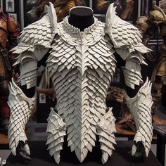 the armor is made out of white paper