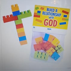 a package of building blocks with the words build a relationship with god