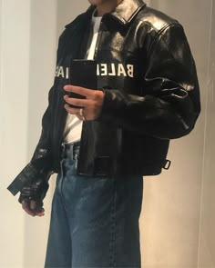 Balenciaga Leather Jacket, Landon King, Leather Jacket Outfit Men, Leather Jacket For Men, Men Stylish Dress, Guys Clothing Styles, Mens Outfit Inspiration, Leather Jacket Outfits, Cool Outfits For Men