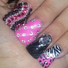 Bling 2000s Baby, Glamour Nails, Pink Diamonds, Bling Nails, Nails Inspo, Pink Nails, Pretty Nails, Cute Nails