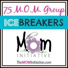 the logo for ice breakers, an in - house party with mom and daughter on it