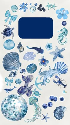 an image of blue and white sea creatures