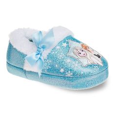 She'll feel like a princess with these Disney's Frozen Anna & Elsa toddler girls' slippers. ©Disney She'll feel like a princess with these Disney's Frozen Anna & Elsa toddler girls' slippers. ©Disney FEATURES Bow accent Anna and Elsa graphicDETAILS Manmade upper Nylex fabric, polyester Manmade midsole Nylex fabric, manmade outsole Round toe Pull-on Foam footbed Slip-resistant outsole Spot clean Imported WARNING: This product can expose you to chemicals including Lead which is known to the State Fabric Slippers, Disney Frozen Anna, Frozen Characters, Anna And Elsa, Disney Toddler, Frozen Anna, Slide Slippers, Anna Frozen, Girls Shoes Kids