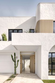 black windows, white render, Mediterranean Home, crazy pave Modern Mediterranean Home, Modern Mediterranean Homes, Three Birds Renovations, Casa Vintage, Mediterranean Home, Mediterranean Homes, Style At Home, Facade House, Coastal Homes