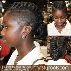 Black Mohawk Hairstyles, Natural Hair Pictures, Braids With Shaved Sides, Shaved Side Hairstyles, Natural African American Hairstyles, American Hairstyles, Side Hairstyles, Mohawk Hairstyles, Faux Hawk