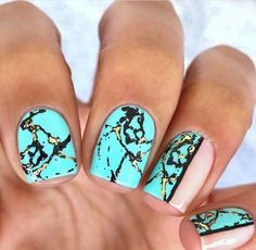 Cute Country Nails, Pretty Short Nails, Nail Design Glitter, Stone Nail Art, Western Nails, Country Nails, Cute Country, Turquoise Western, Stiletto Nails Designs