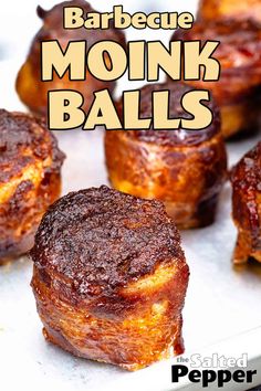 the cover of barbecue monk balls is shown in this image with text overlaying it