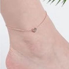 Rose Gold Metal Anklet With Solid Heart Model Photos Excluded; Photos Are Actual Condition And Part Of The Statement Of Condition Adjustable Size: Is Approx. 8.3 Inch In Length End To End With 2 Inch Extended Chain, You Can Adjust The Length Material: Plated To Ensure A Long Lasting Finish, It Is Made Of Alloy, Safe And Durable, The Color Is Bright, And Will Not Be Easily Faded Out Delicate Design Lobster Claw Clasp Brand New And Unworn, No Tags Or Box Heart Model, Fade Out, Rose Gold Metal, Delicate Design, End To End, Model Photos, Womens Jewelry Bracelets, Lobster Claw, Anklets