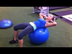 a woman doing exercises on an exercise ball with the words get ab - licious