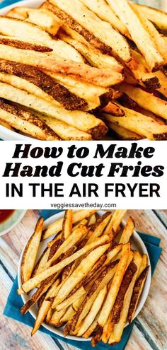 Learn how to make hand cut fries in the air fryer with very little oil for the perfect crispy treat. Homemade seasoned salt adds incredible flavor. How To Cook French Fries In Air Fryer, How To Air Fry French Fries, Homemade French Fries In Air Fryer Oven, Air Fried Homemade French Fries, Making Fries In Air Fryer, Diy French Fries Air Fryer, Homemade Fries In Air Fryer Easy, Crispy Homemade Fries In Air Fryer, Airfryer Fries Homemade