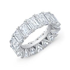 an emerald cut diamond wedding band