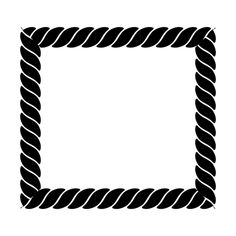 a black and white rope frame on a white background