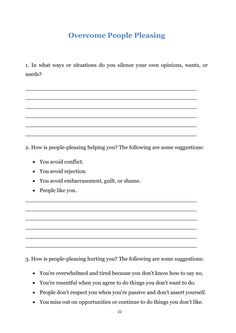 Healthy Boundaries Relationships, Boundaries Worksheet, People Pleasing, Set Boundaries, Counseling Activities, Writing Therapy