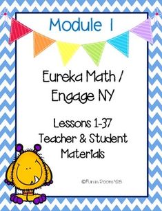 a yellow and white chevron background with the words eureka math engage ny, module 1 - lessons 6 teacher & student materials