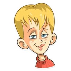 a cartoon boy with blonde hair and blue eyes