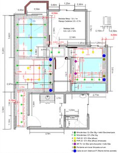 an architectural drawing shows the floor plan for a house with multiple levels and different rooms